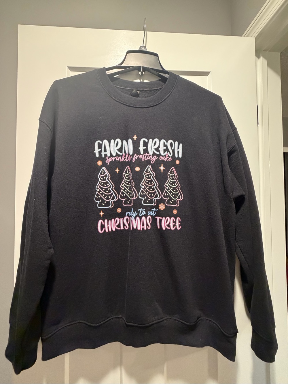 Black Christmas Tree Graphic Sweatshirt